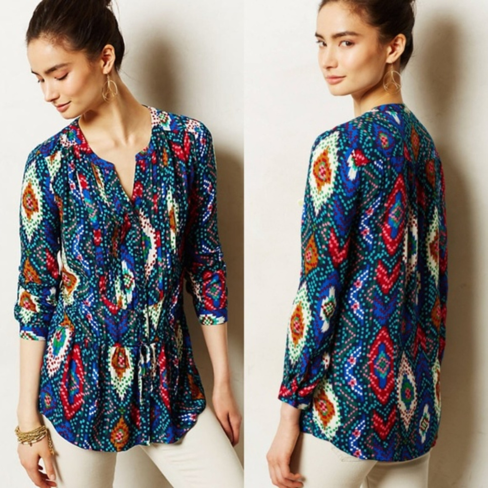 Anthropologie Maeve Drop Waist Top Size 0